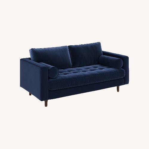 Used Article Sven 72" Velvet Loveseat - Pacific Ocean for sale on AptDeco