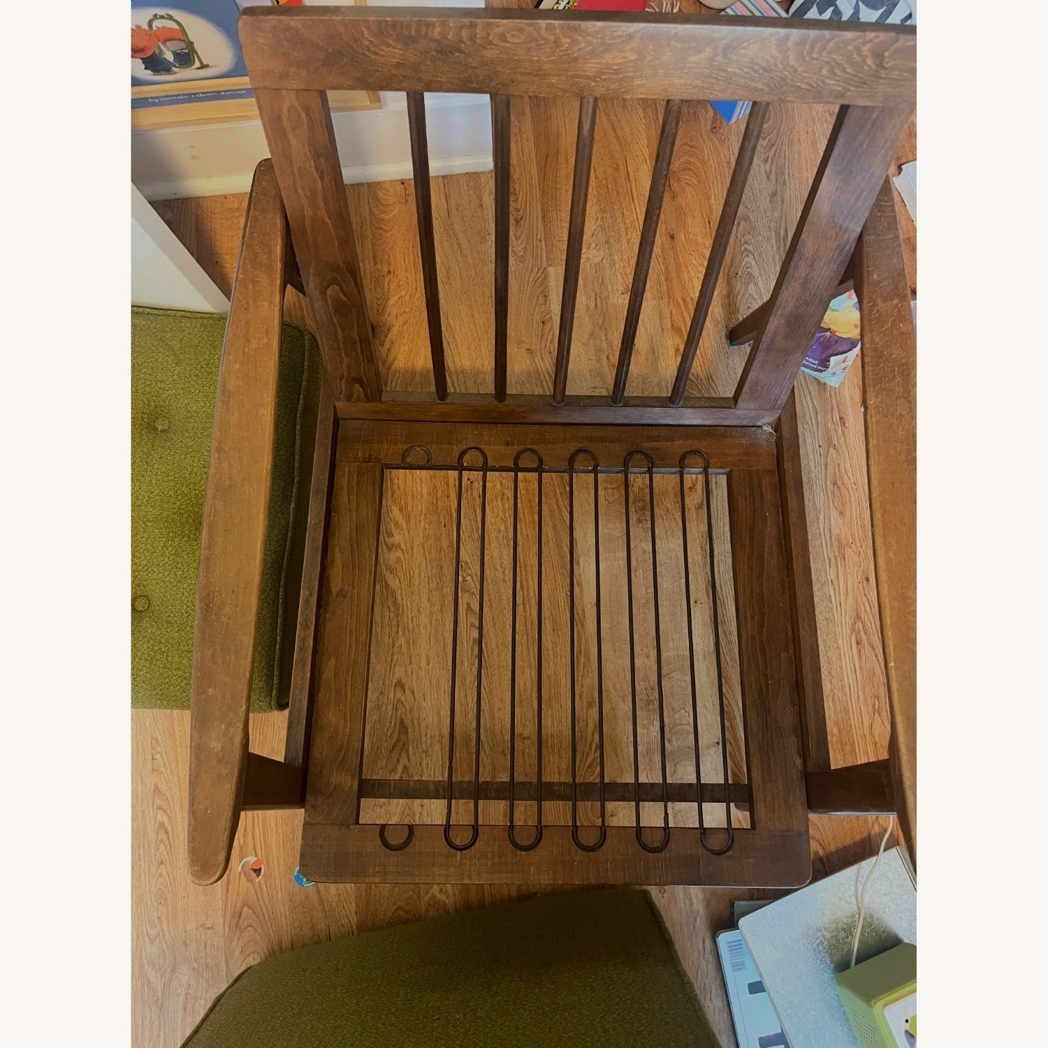 Mid Century Modern Green Wool Chair - image-3