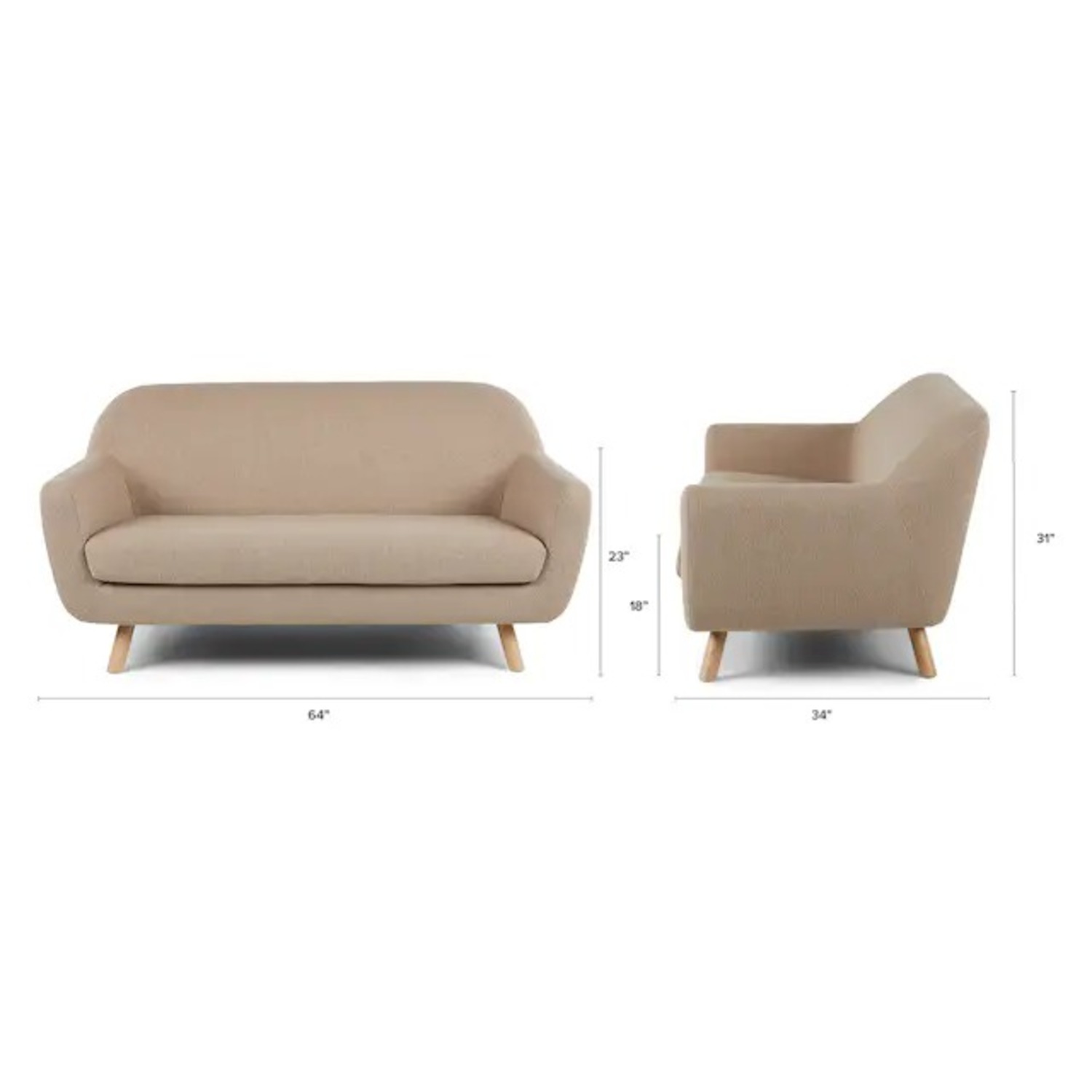 Gabriola 64" Loveseat - Sandstone Wool Bouclé - image-3