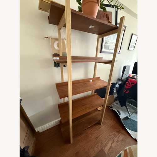 Used Crate & Barrel Elias Natural Elm Wood Open Bookcase for sale on AptDeco
