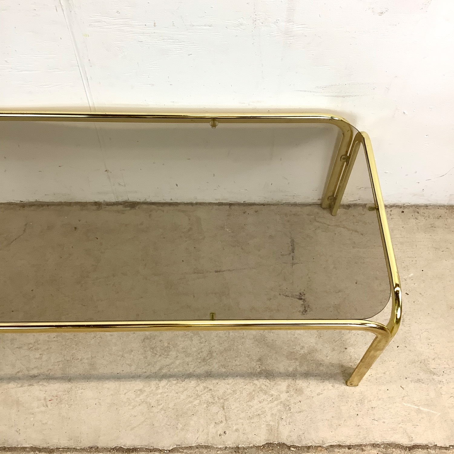 Vintage Modern Smoked Glass Coffee Table - image-4