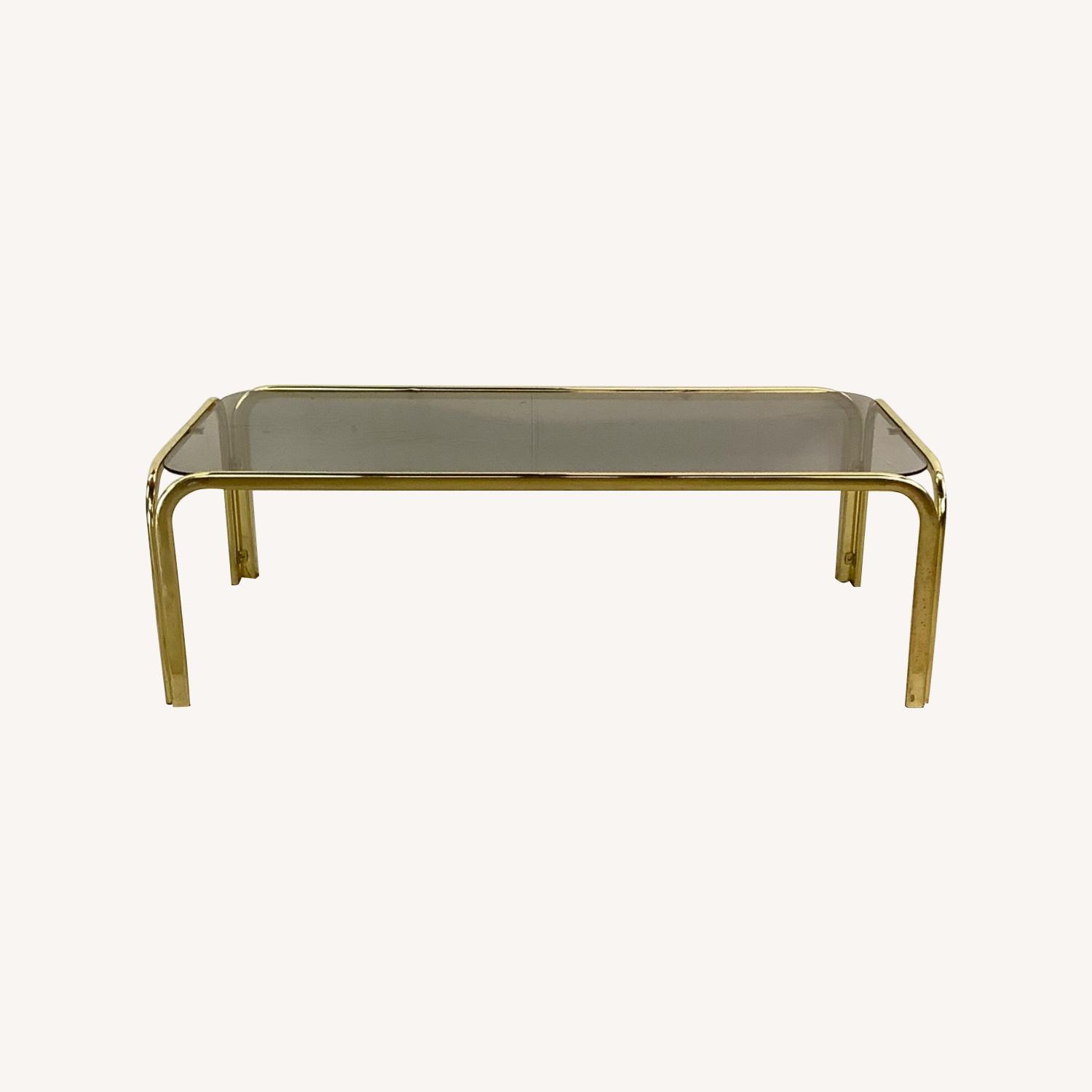 Vintage Modern Smoked Glass Coffee Table - image-0