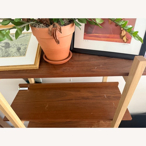 Used Crate & Barrel Elias Natural Elm Wood Open Bookcase for sale on AptDeco