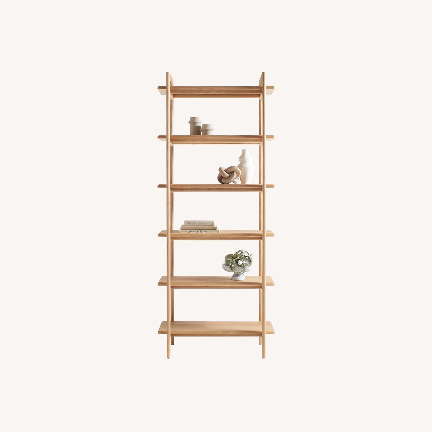 Crate & Barrel Elias Natural Elm Wood Open Bookcase - image-0