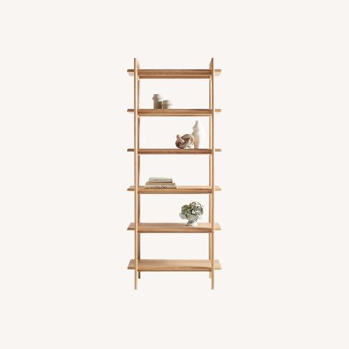 Used Crate & Barrel Elias Natural Elm Wood Open Bookcase for sale on AptDeco
