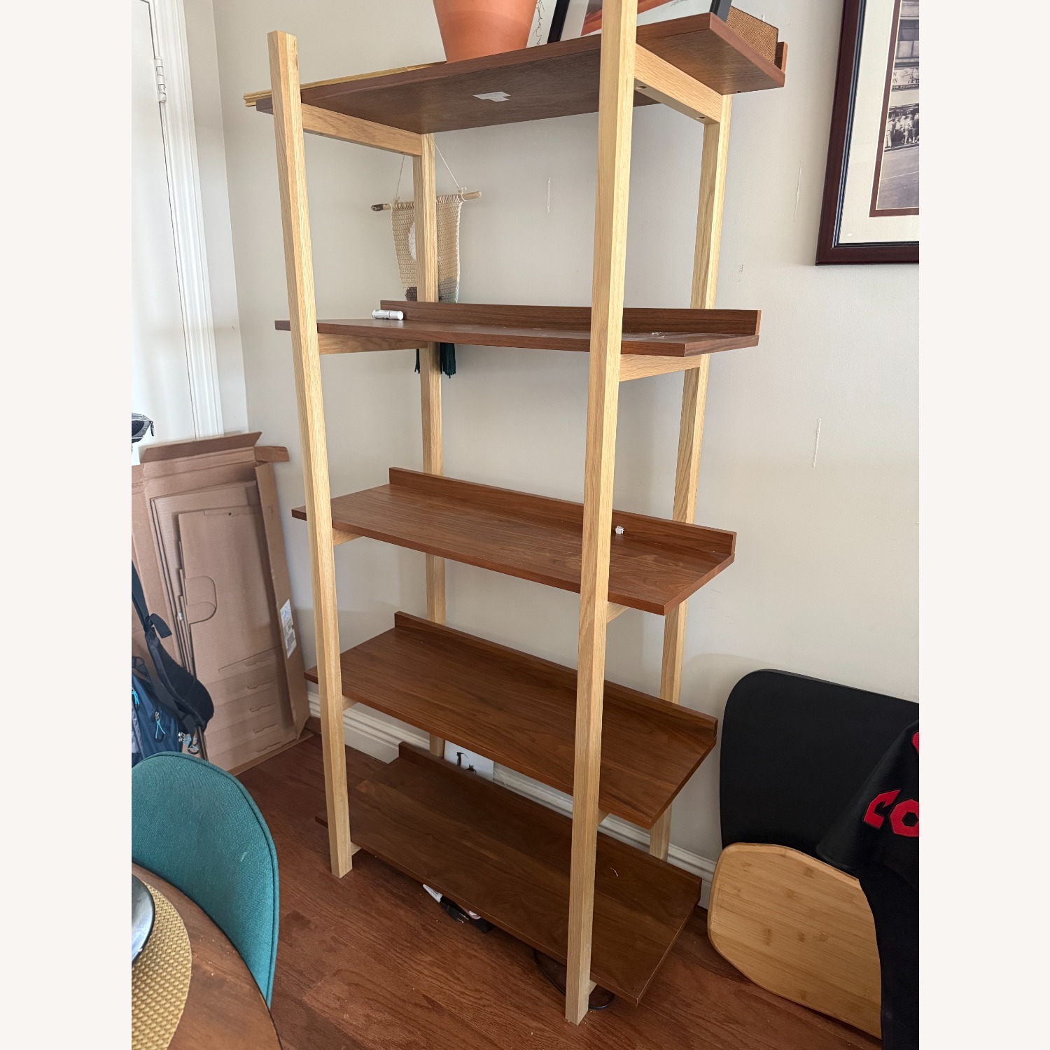 Crate & Barrel Elias Natural Elm Wood Open Bookcase - image-3