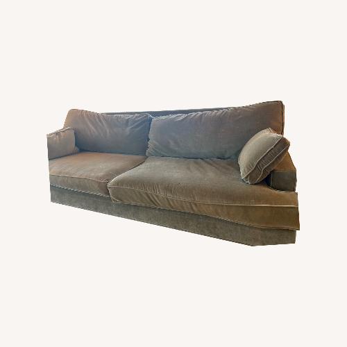 Used Pottery Barn Seabury Green Velvet Couch  for sale on AptDeco