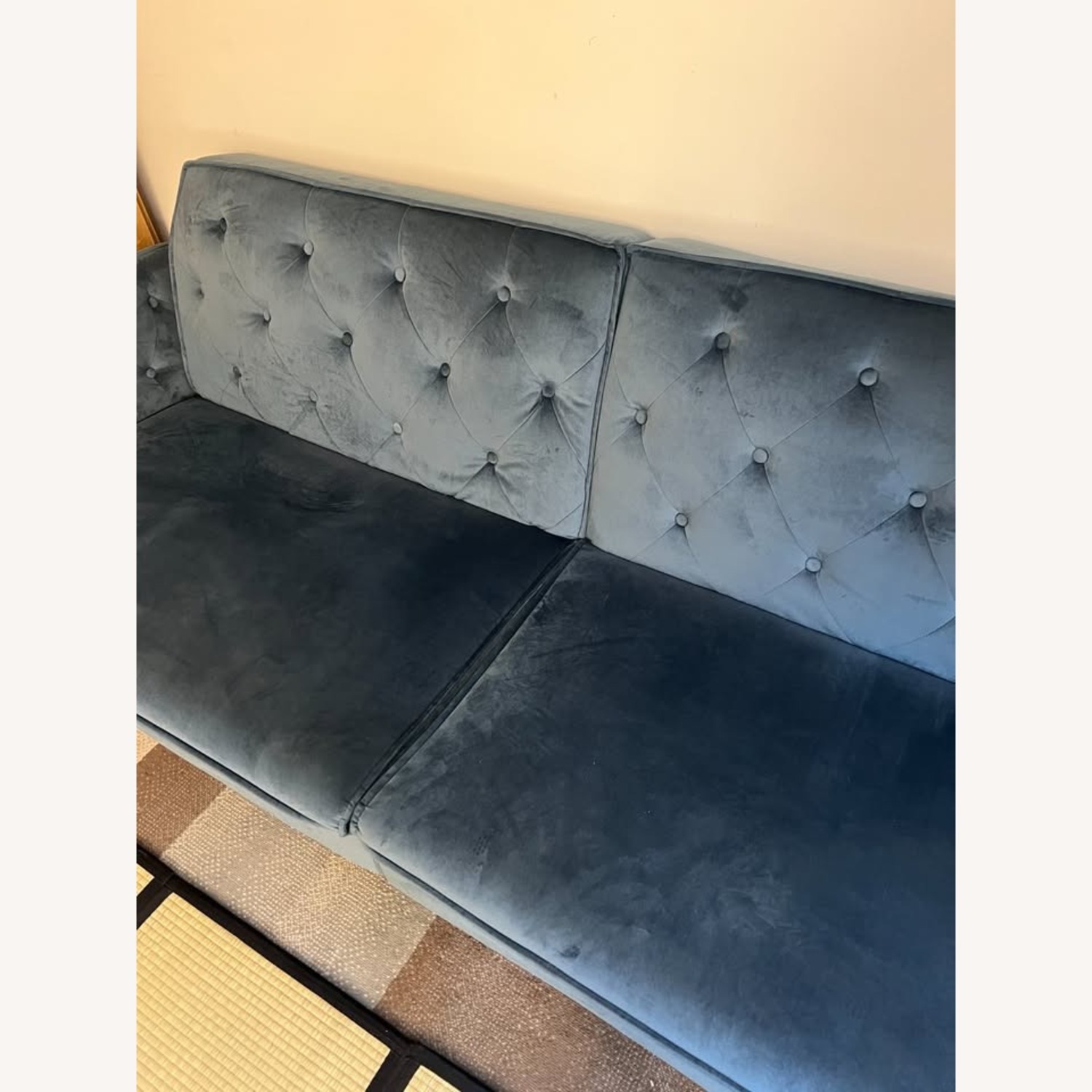 Novogratz Tallulah  Memory Foam Futon, Blue Velvet - image-2