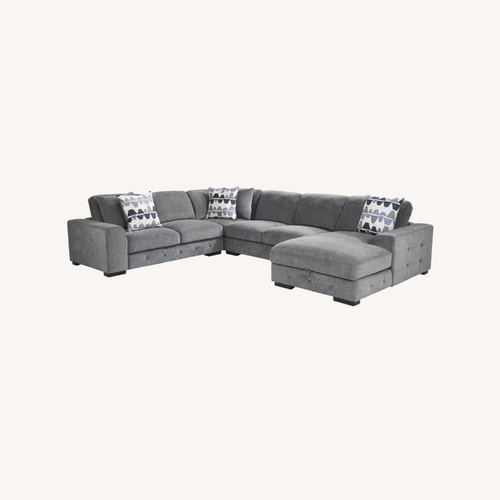 Used Rooms To Go Light Grey Sleep Sectional  for sale on AptDeco