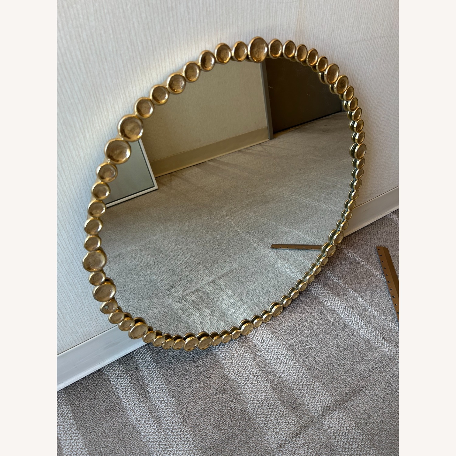 CB2 Button Round Gold Wall Mirror - image-6