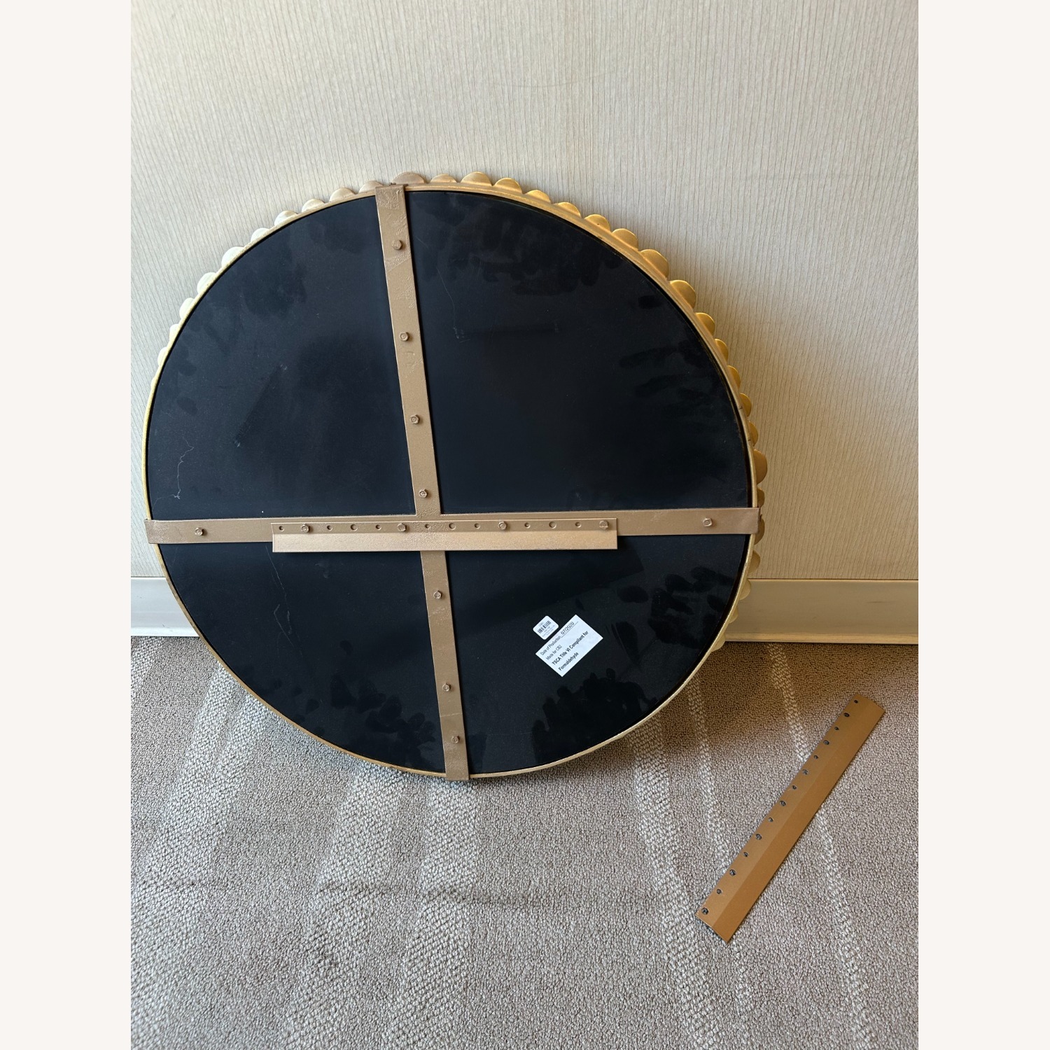 CB2 Button Round Gold Wall Mirror - image-2