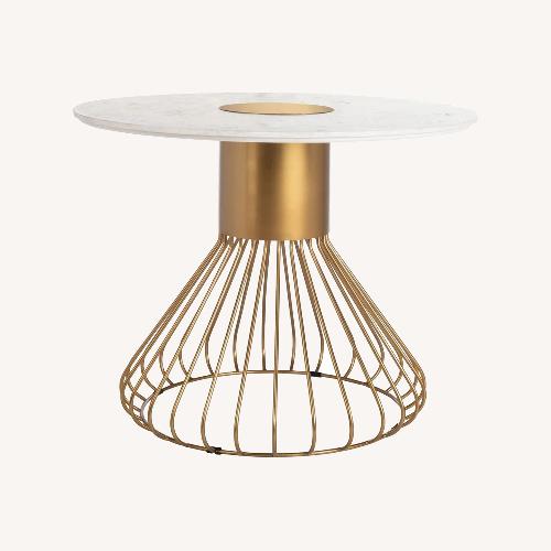 Used Safavieh White and Gold Marble Table for sale on AptDeco