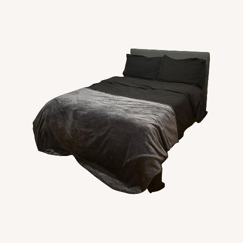 Used Lifezone Queen Upholstered Bed Light Grey for sale on AptDeco