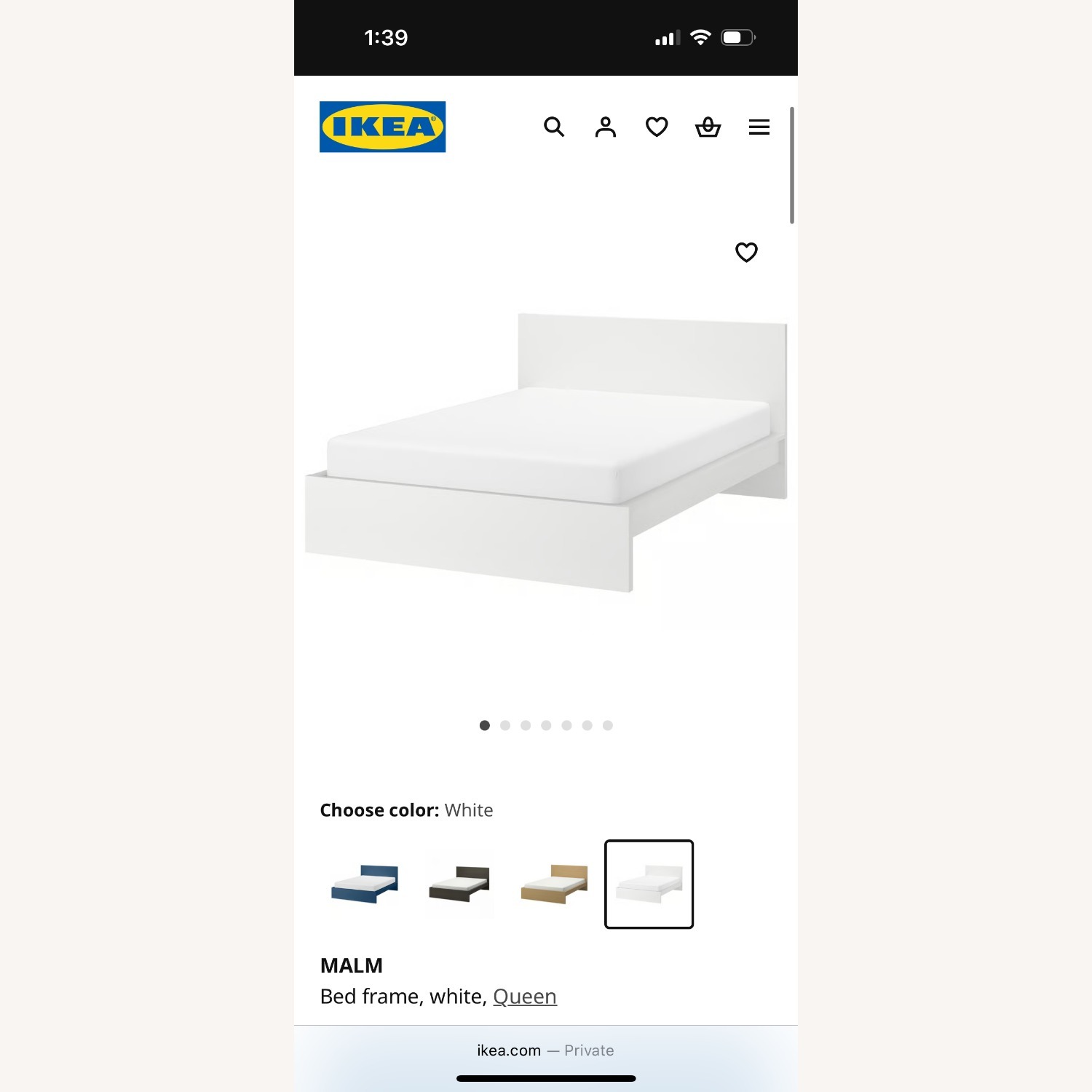 IKEA Malm Queen Size White Bed Frame - image-2