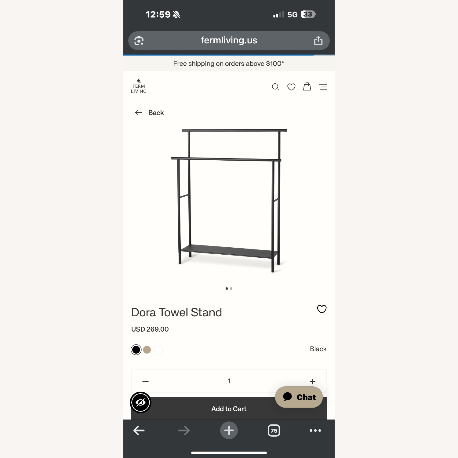 Ferm Living Dora Towel Stand - image-2