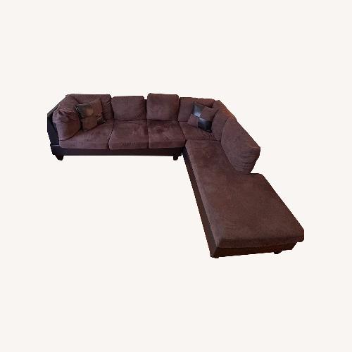 Used Chocolate Microfiber w Bonded Leather Trim Couch for sale on AptDeco
