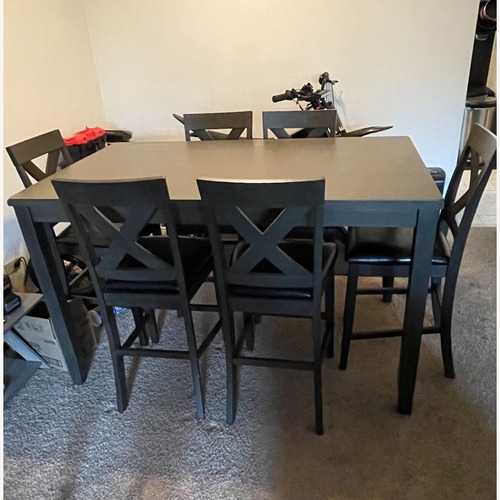 Used Solid Wood Table 6 Seater with Chairs for sale on AptDeco