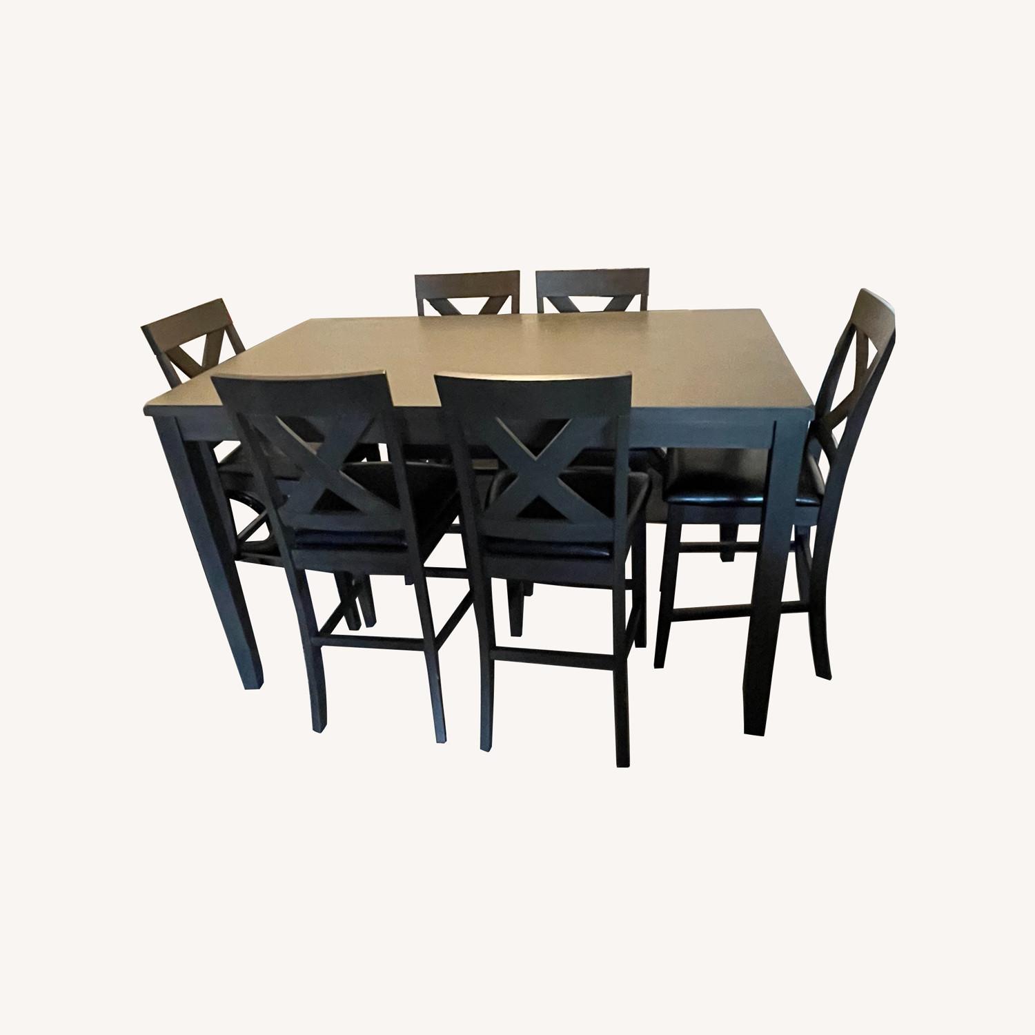 Solid Wood Table 6 Seater with Chairs - image-0