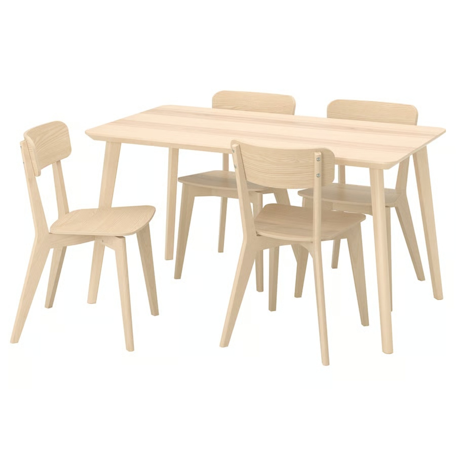 IKEA LISABO / LISABO Table and 4 Chairs Ash Veneer Ash - image-4