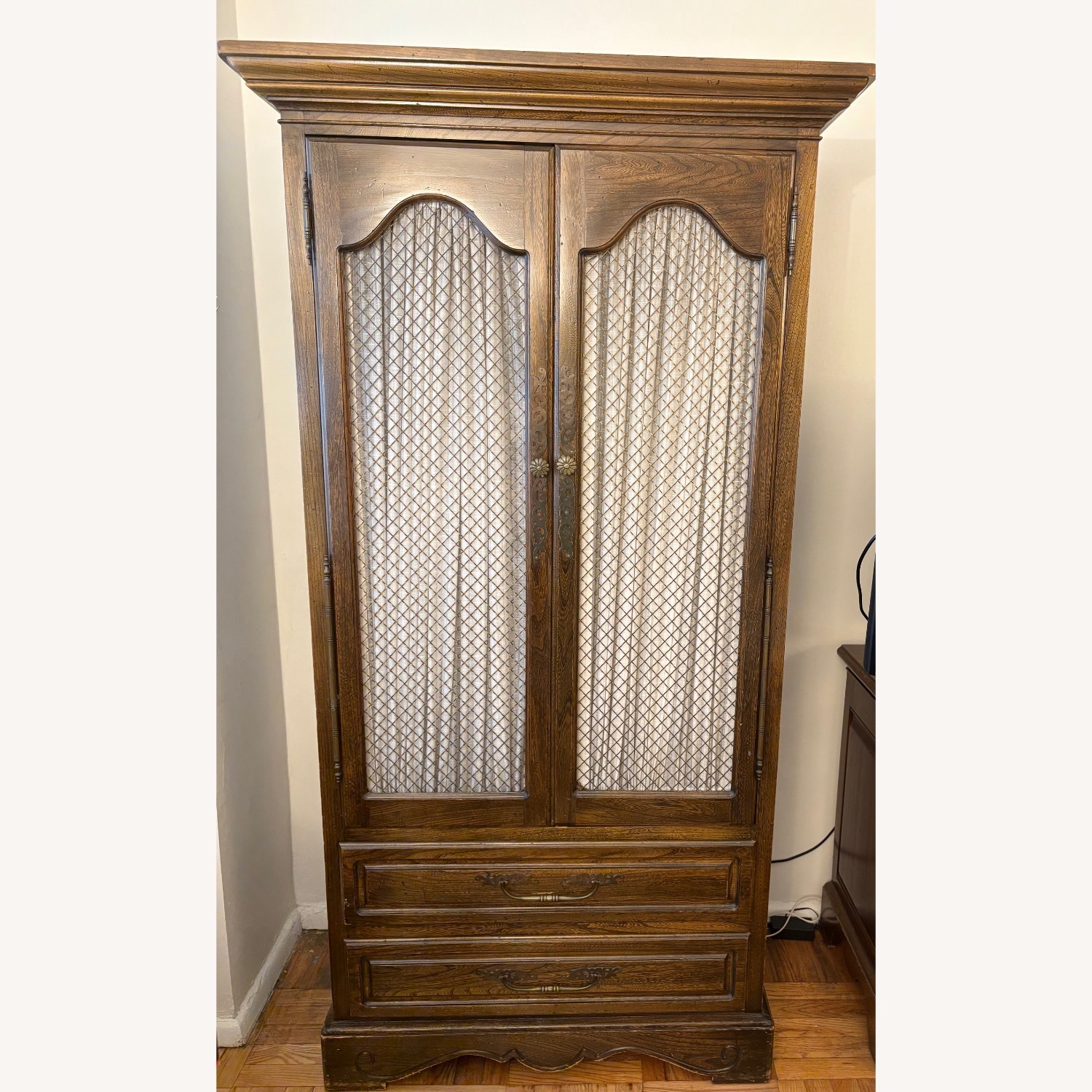 Antique Wood Armoire - image-1