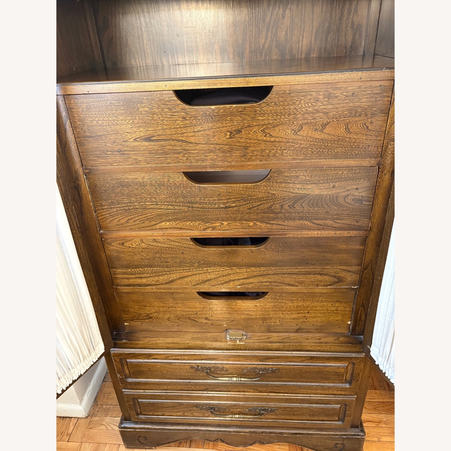 Antique Wood Armoire - image-4
