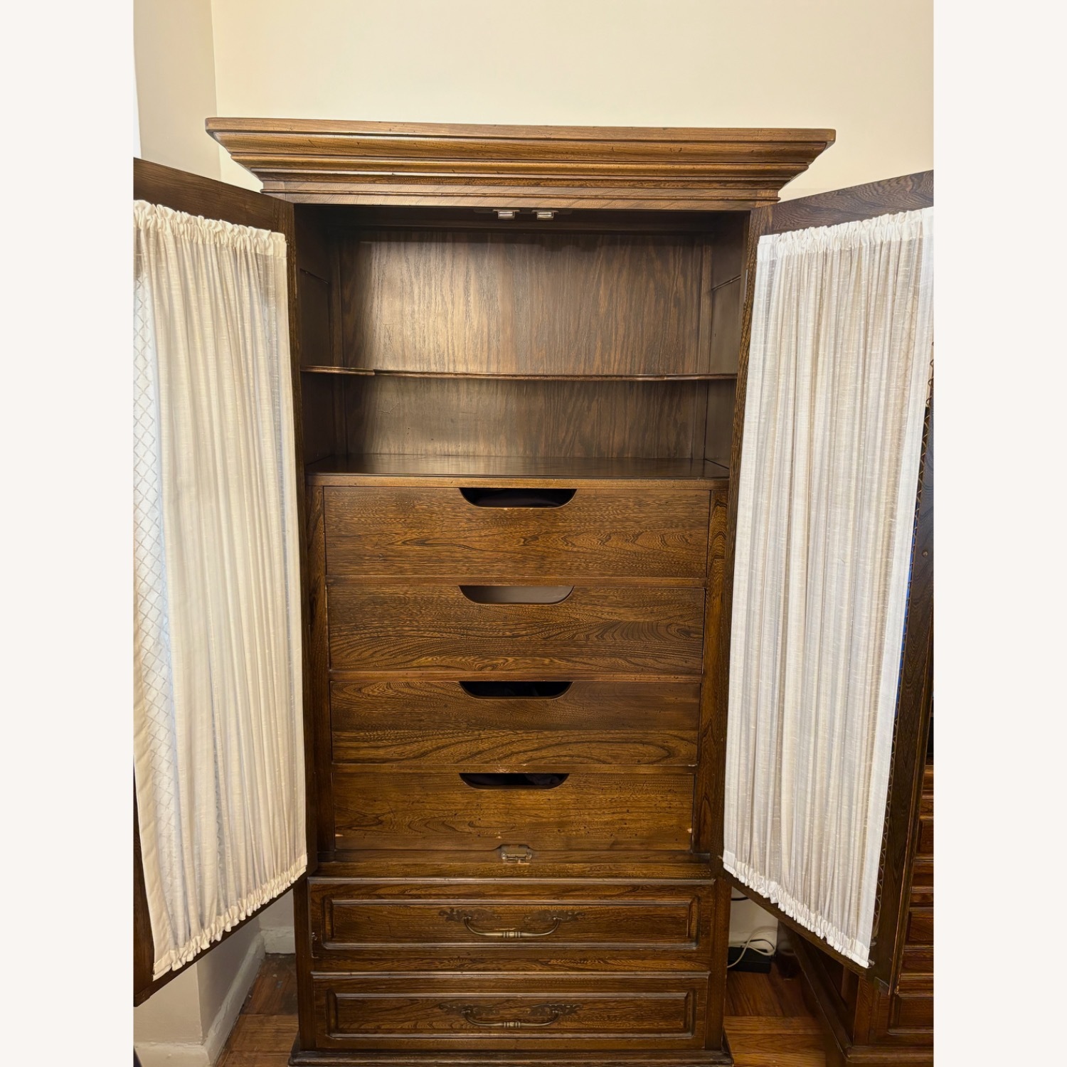 Antique Wood Armoire - image-3