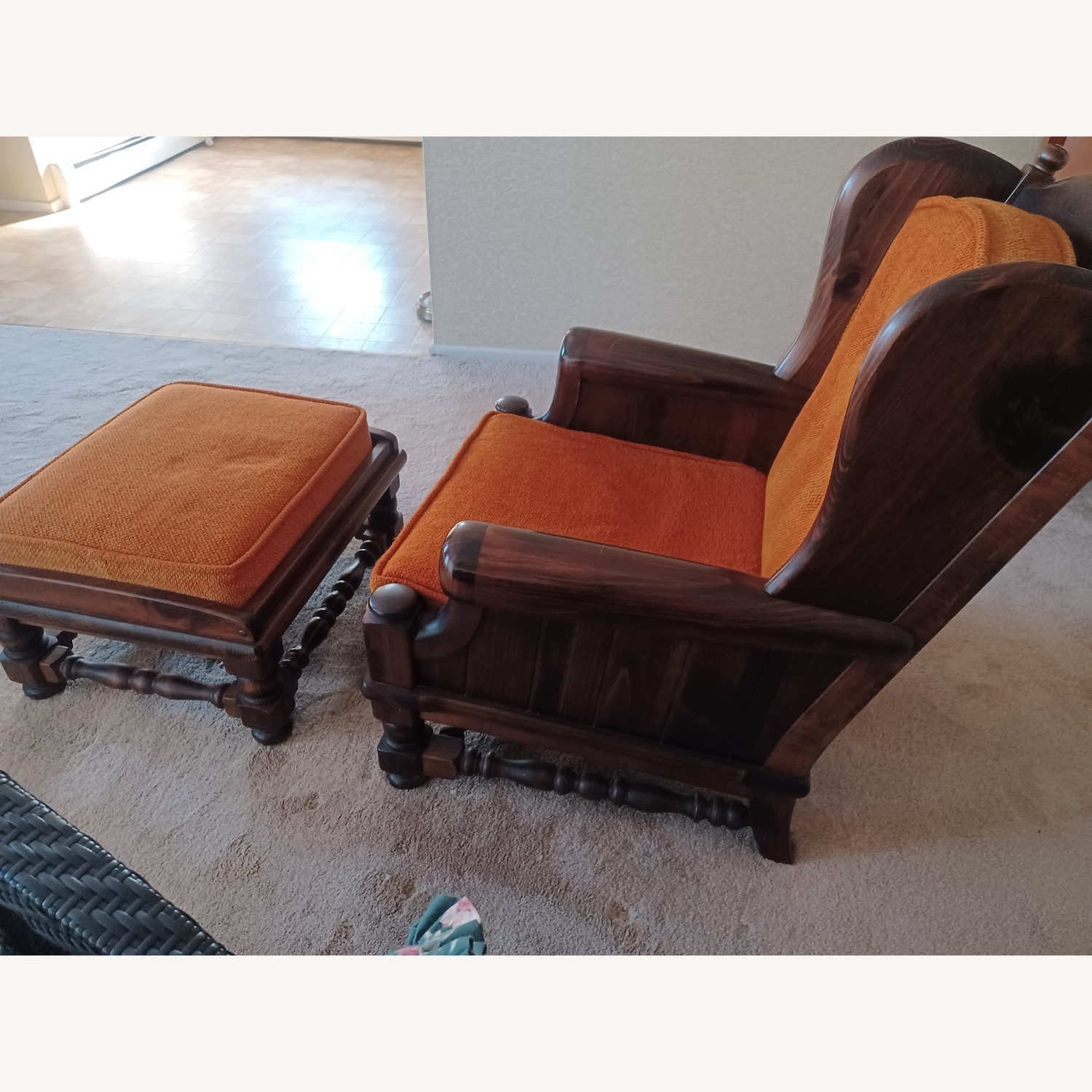Ethan Allen Chair and Foot Stool - image-1