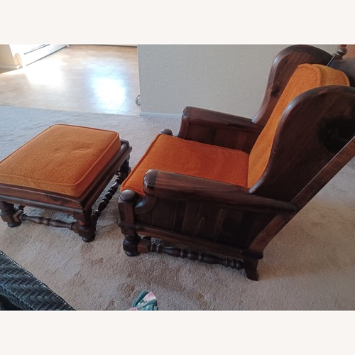 Used Ethan Allen Chair and Foot Stool for sale on AptDeco