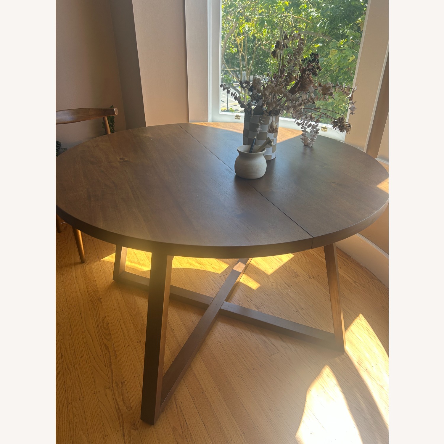 World Market Round Expandable Wood Dining Table - image-4