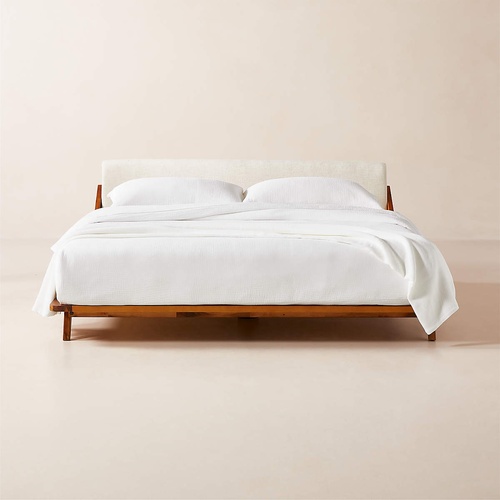 Used CB2 Drommen Acacia Wood Queen Bed for sale on AptDeco