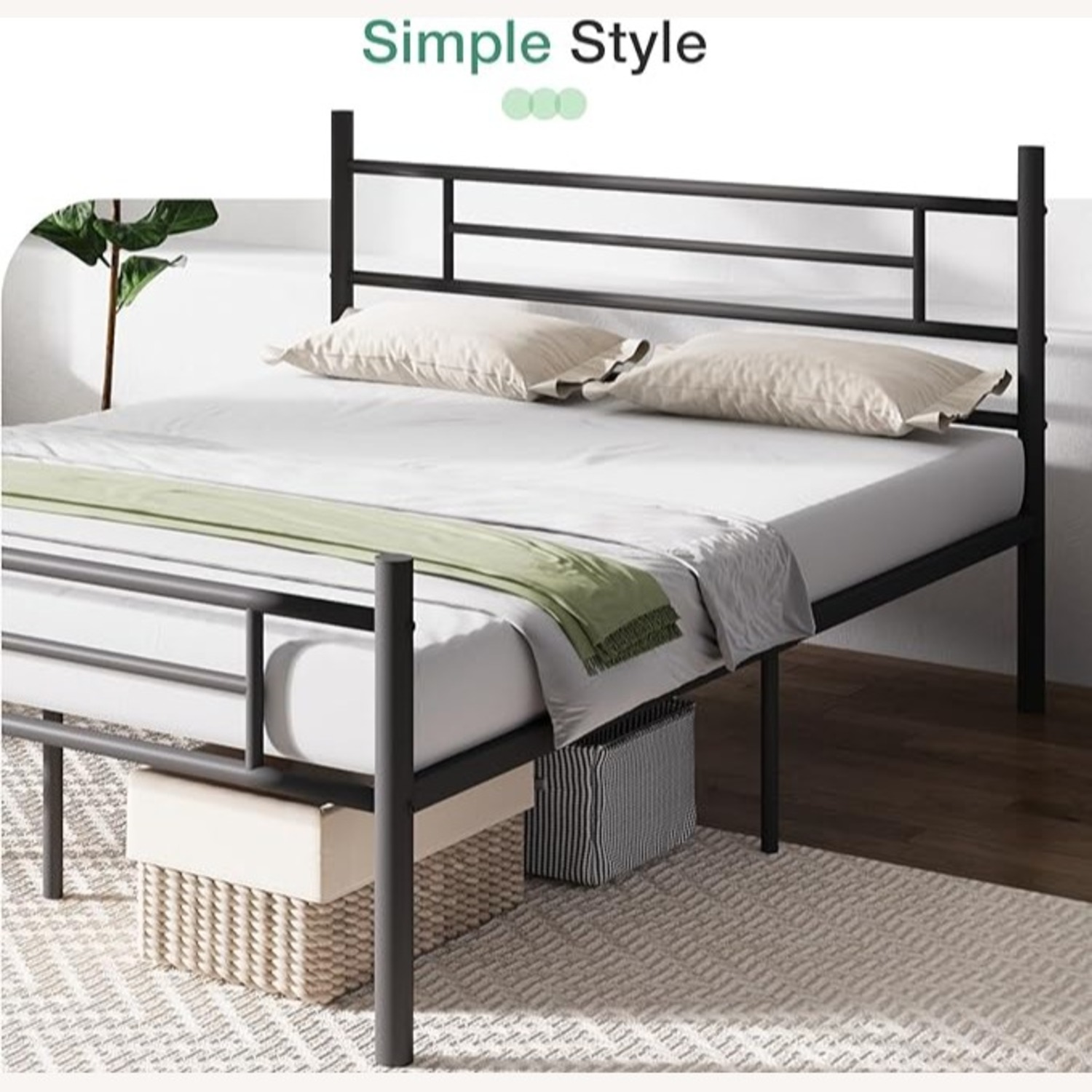 Full Size Bed Frame with Headboard and Footboard - image-3