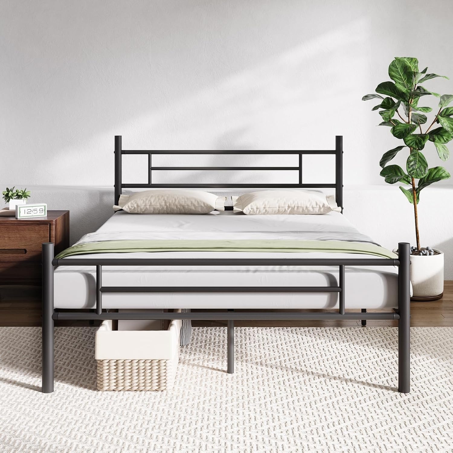Full Size Bed Frame with Headboard and Footboard - image-1