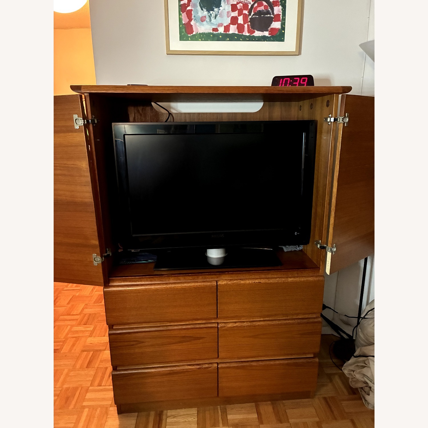  Cherry Wood TV Armoire - image-2