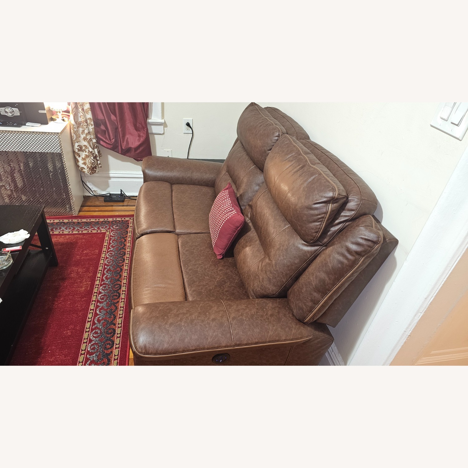 Brown Leather Sofa  - image-4