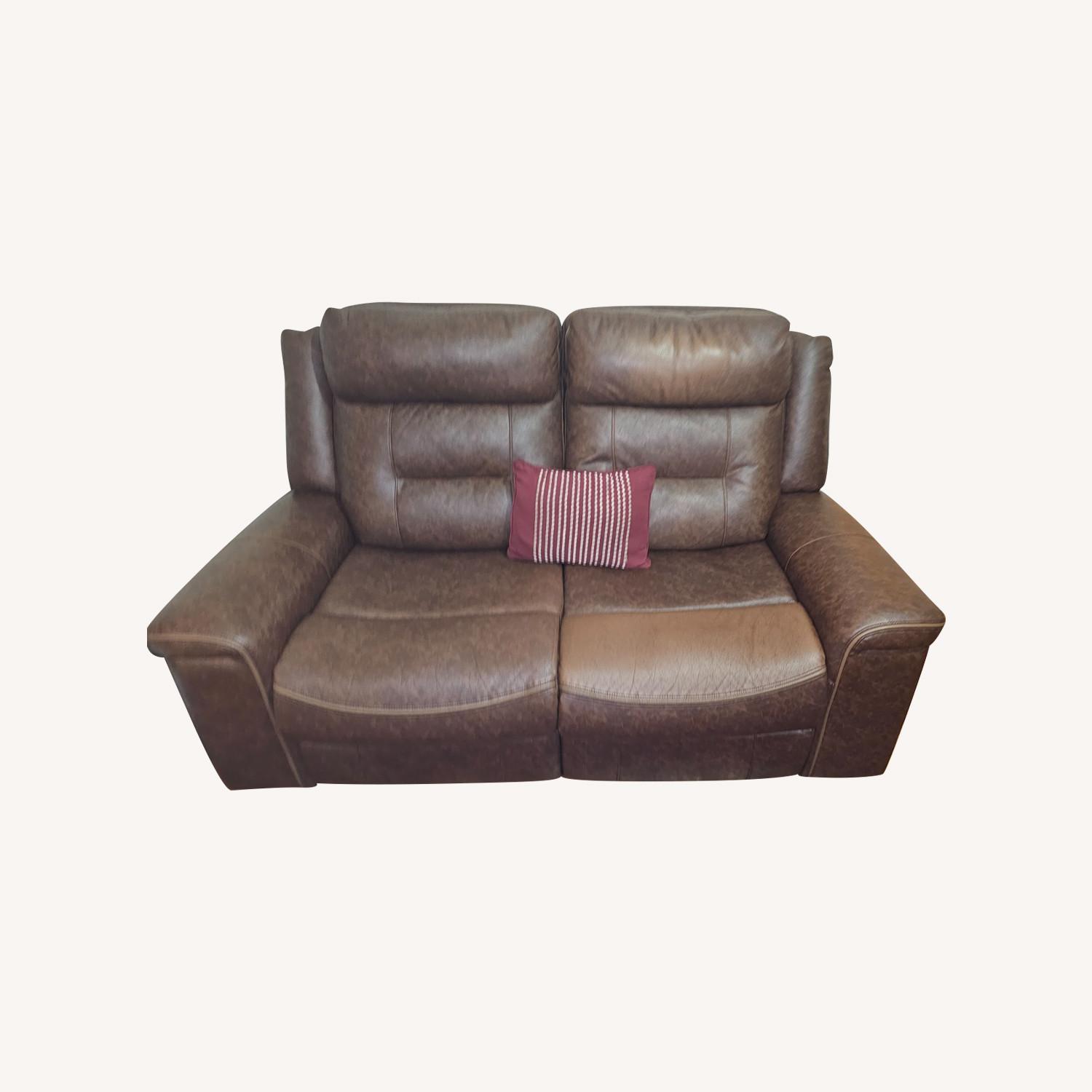 Brown Leather Sofa  - image-0