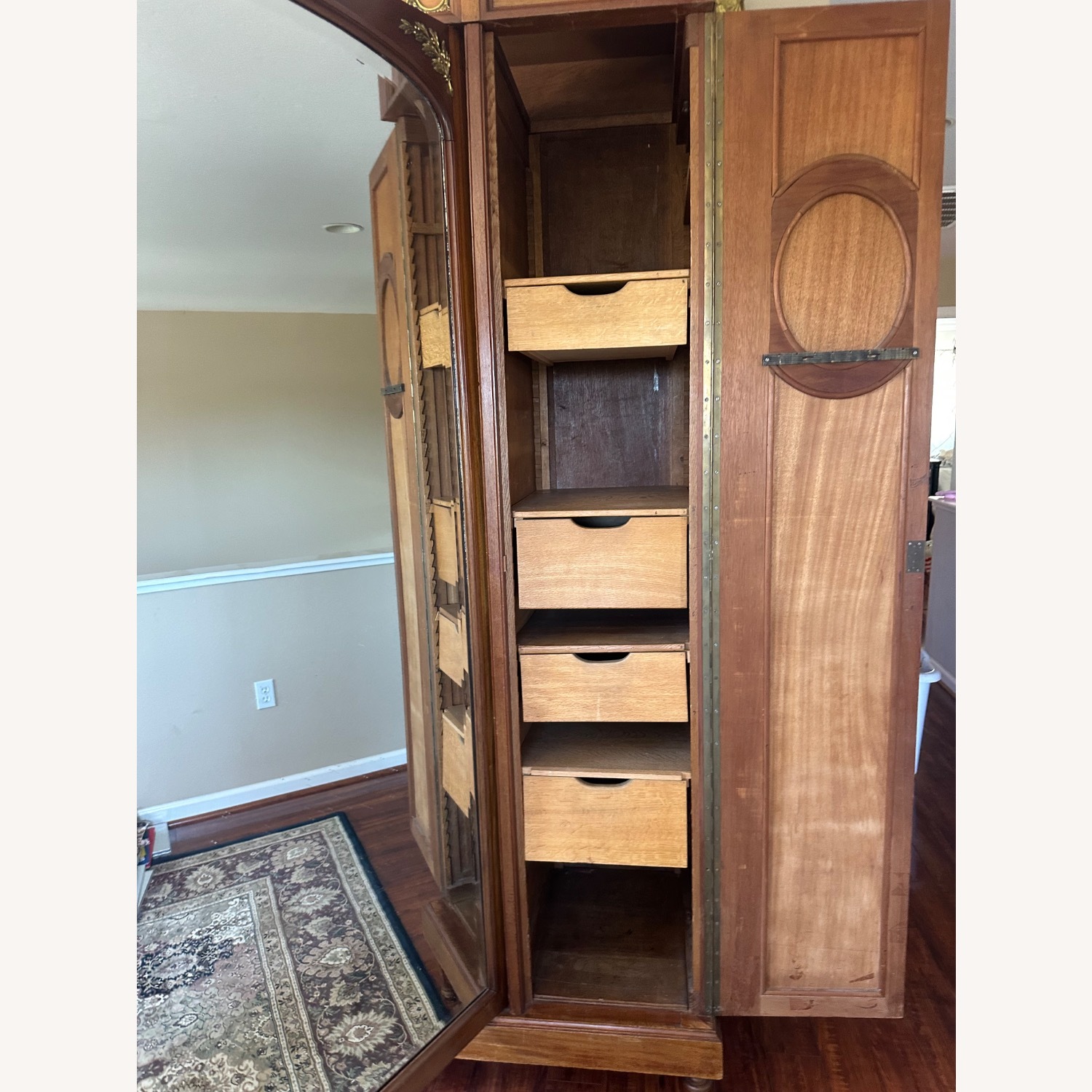 Antique French Armoire With Inlay - image-5