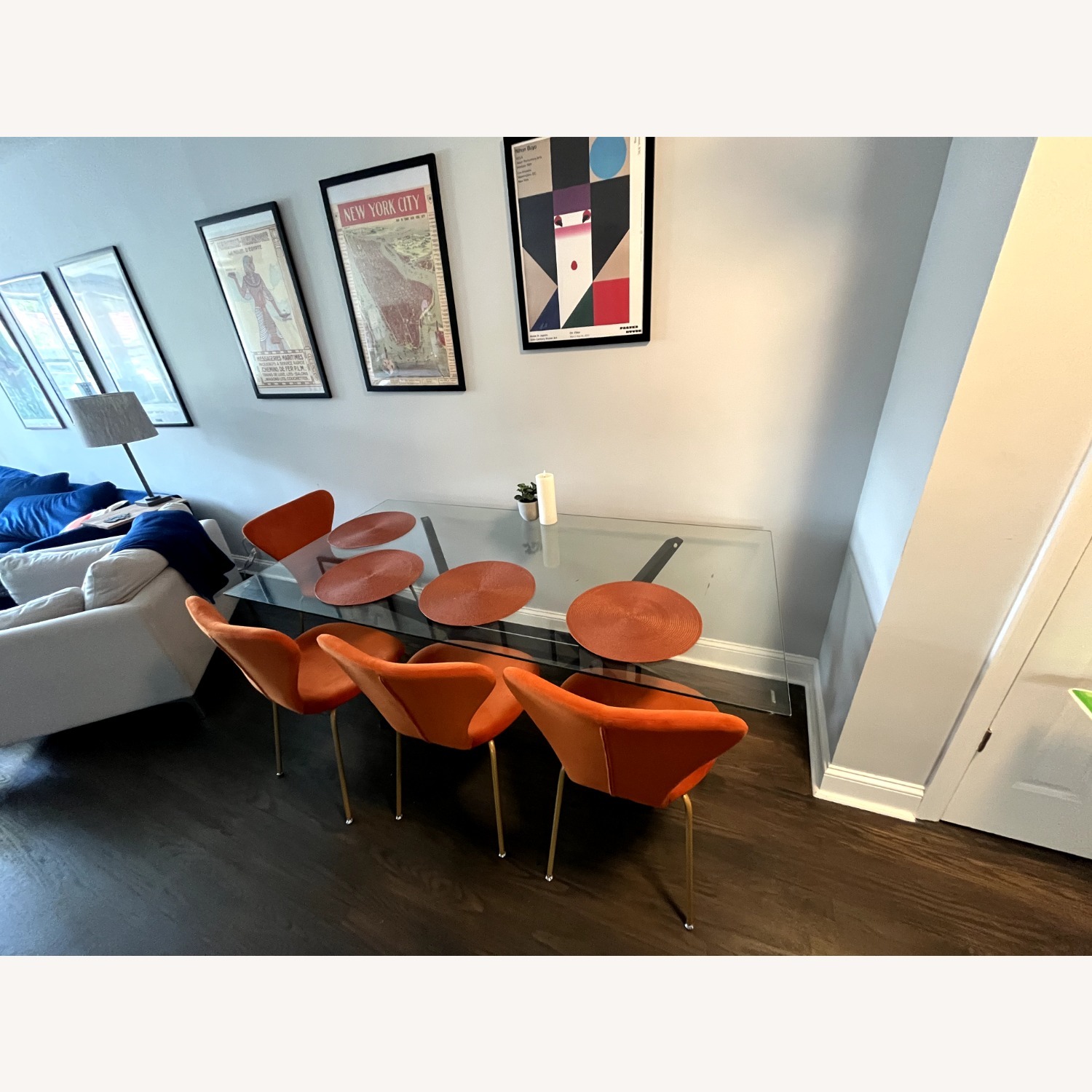 Spurlin Glass Top Solid Wood Base Dining Table - image-2