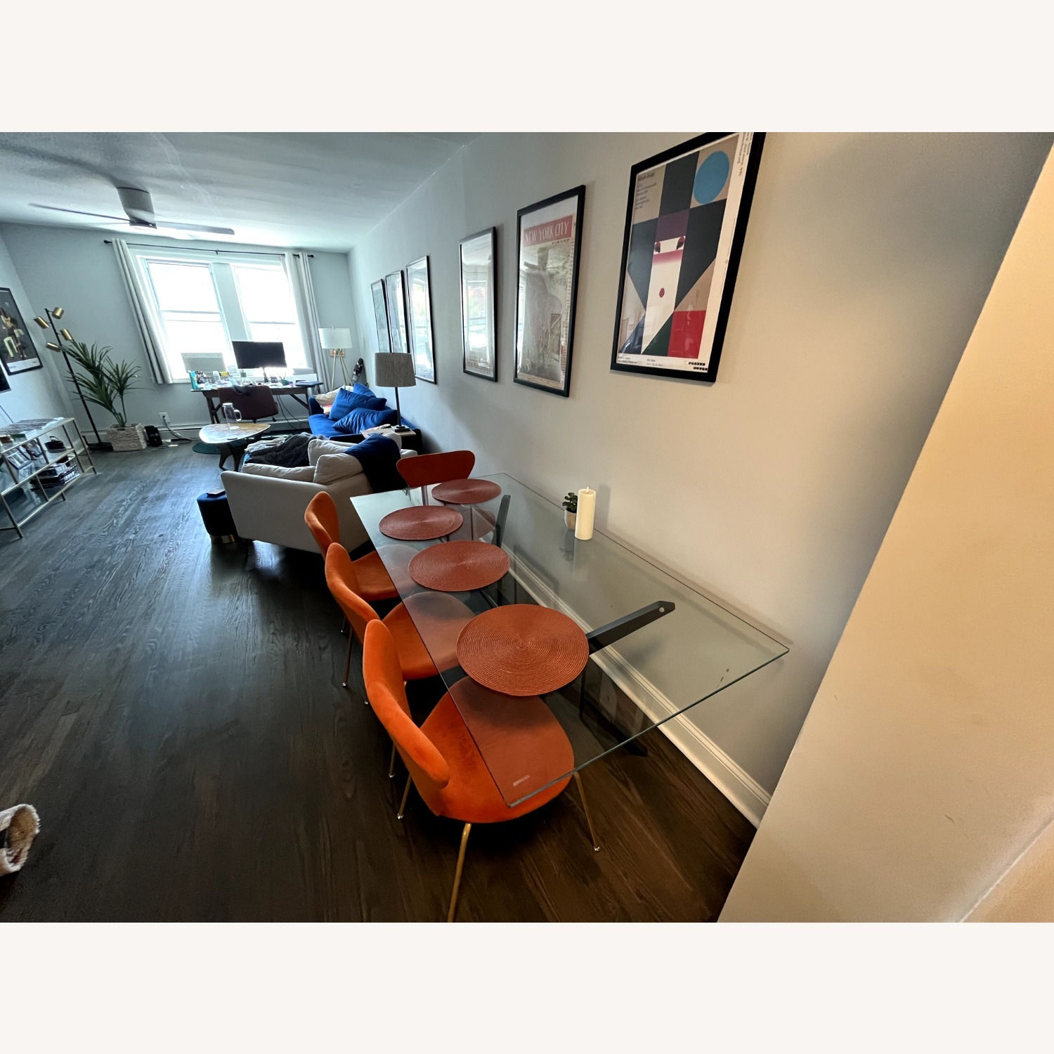 Spurlin Glass Top Solid Wood Base Dining Table - image-3