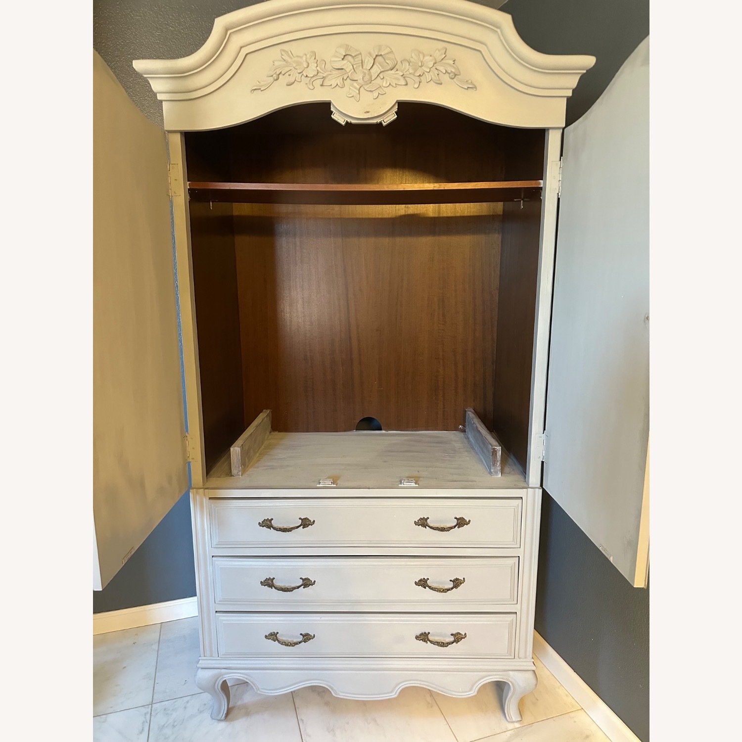 Antique Painted Wood Armoire  - image-2