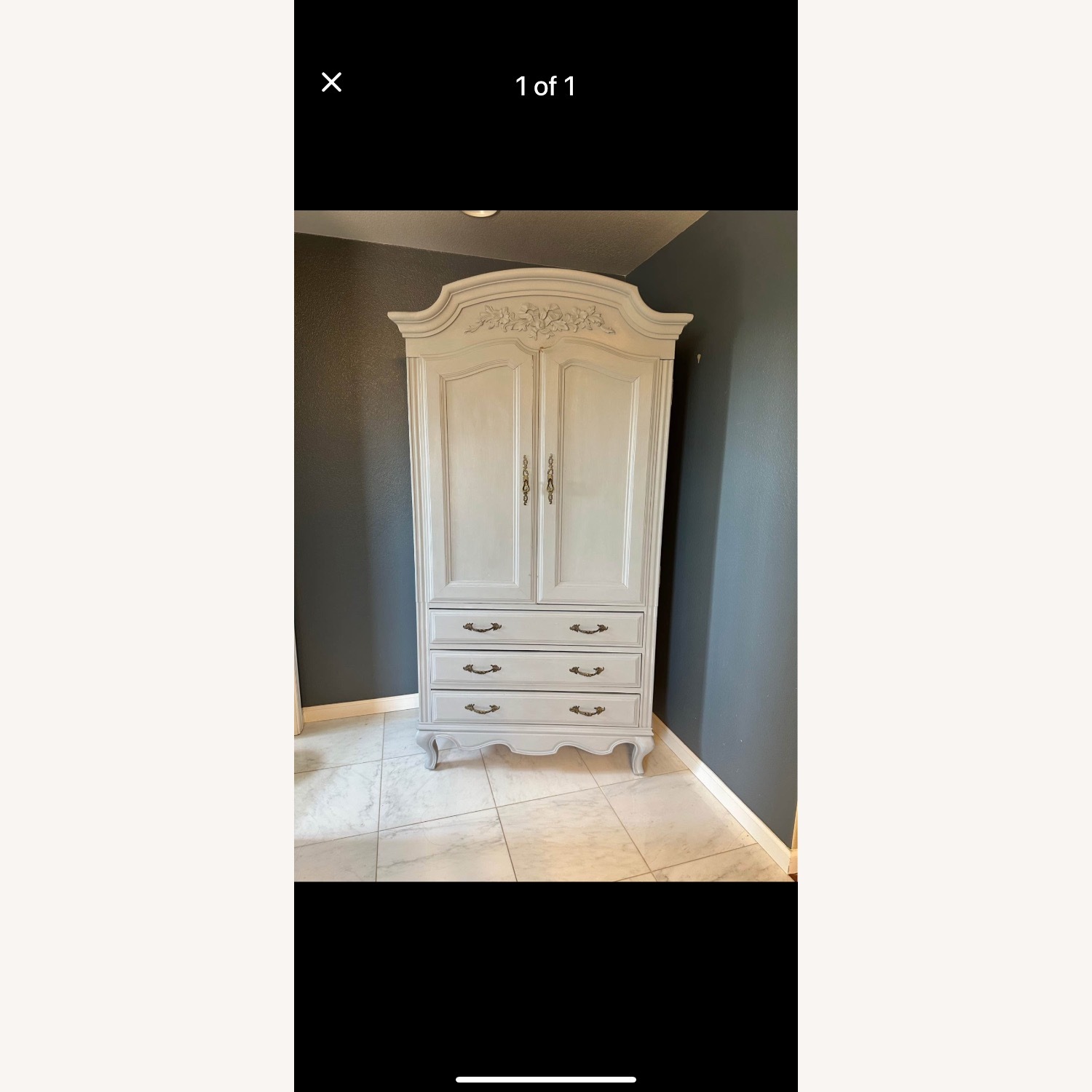 Antique Painted Wood Armoire  - image-1