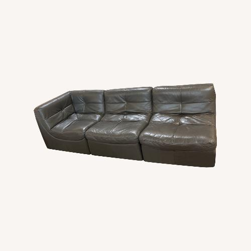 Used Z Gallerie Convo 3-Piece Leather Sectional Gray for sale on AptDeco