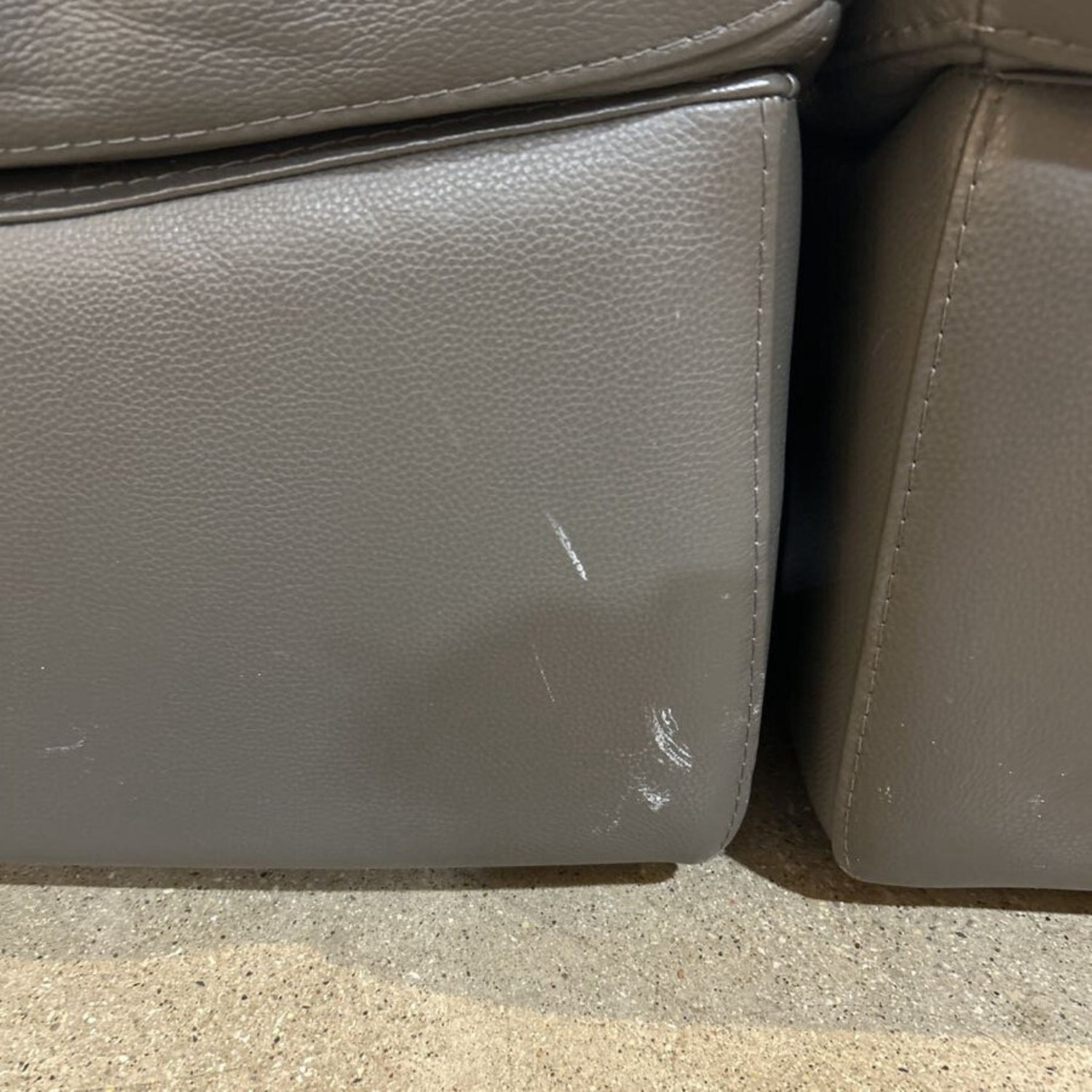 Z Gallerie Convo 3-Piece Leather Sectional Gray - image-3