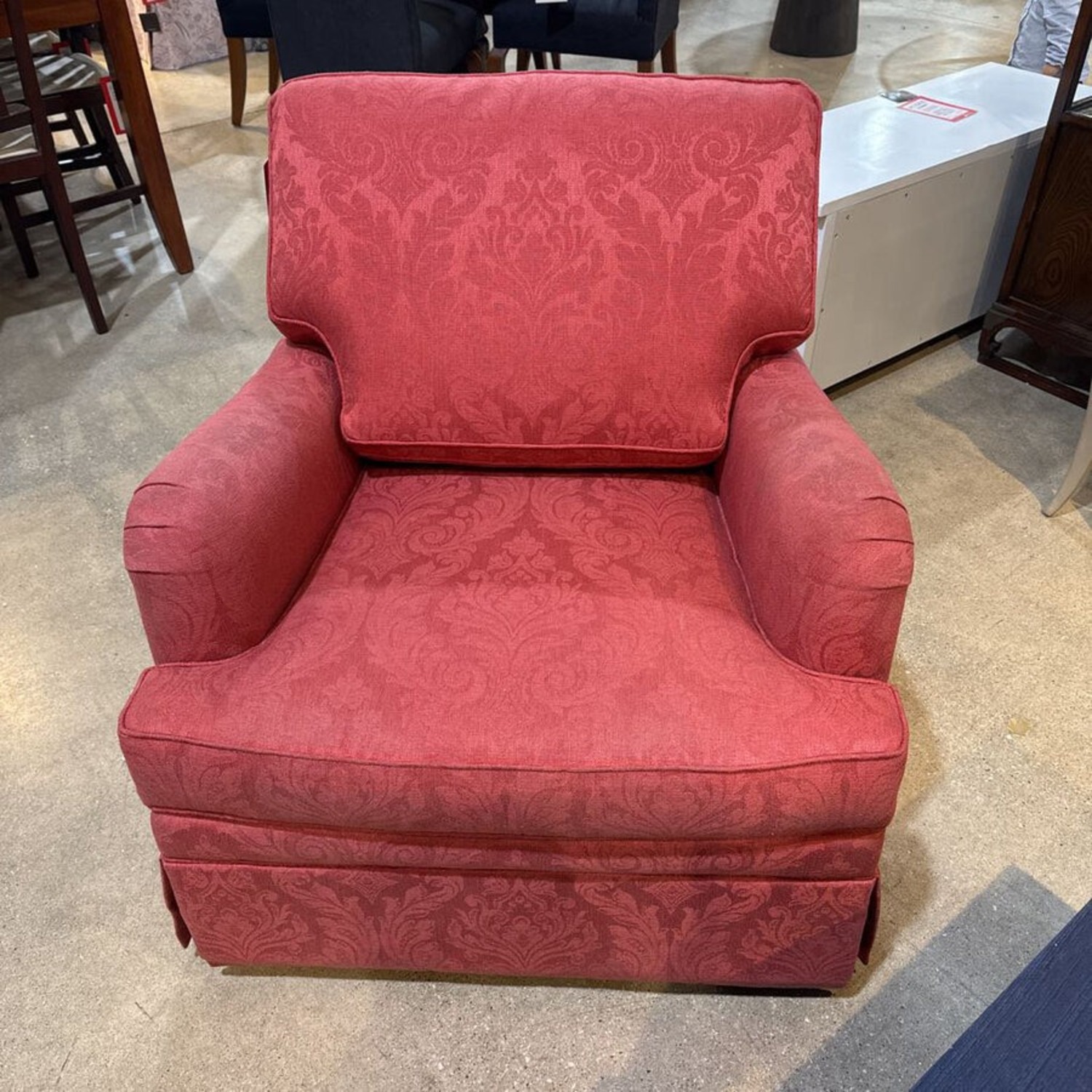 Ethan Allen Patterned Skirted Rocker - image-1