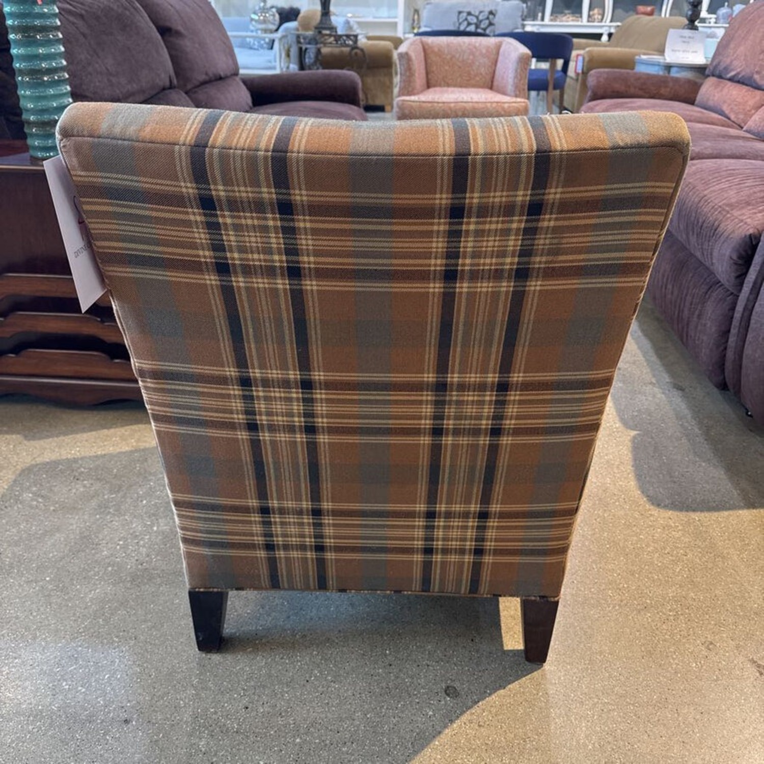 Crate & Barrel Plaid Cameo Armchair - image-4