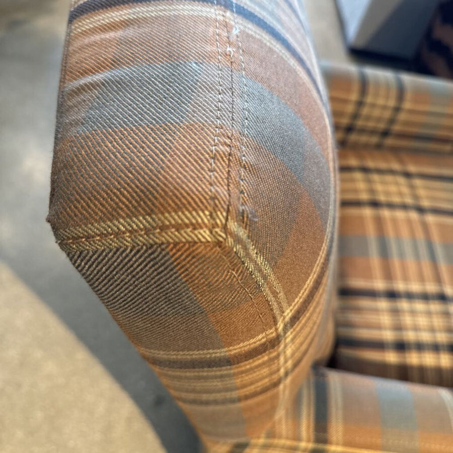 Crate & Barrel Plaid Cameo Armchair - image-5