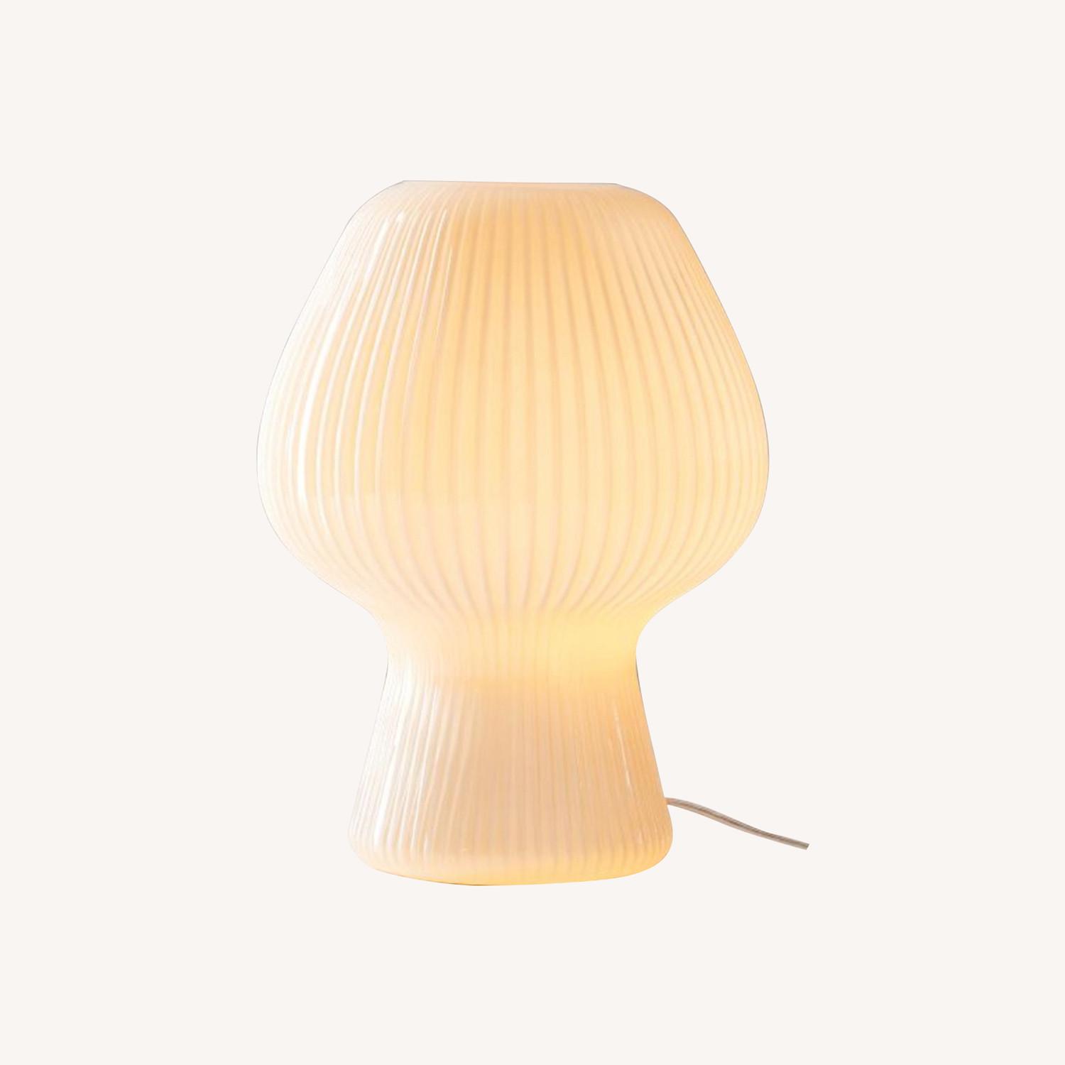 West Elm Ribbed Glass Table Lamp (13") - image-0