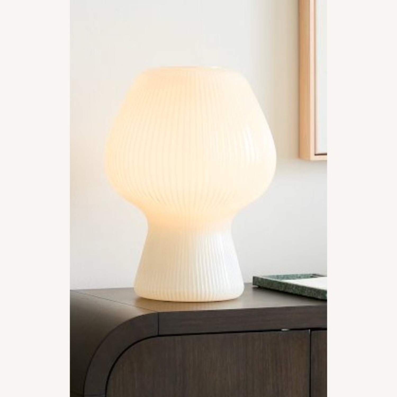 West Elm Ribbed Glass Table Lamp (13") - image-1