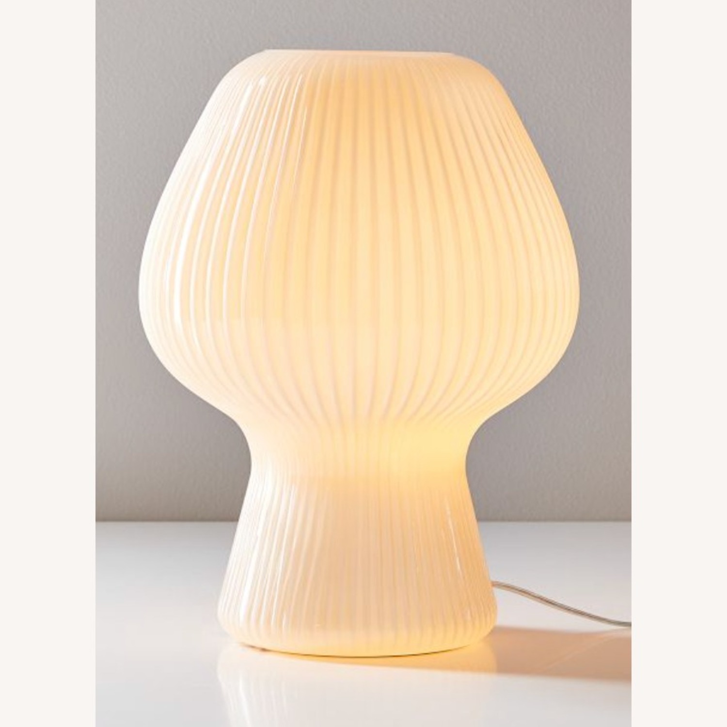 West Elm Ribbed Glass Table Lamp (13") - image-2