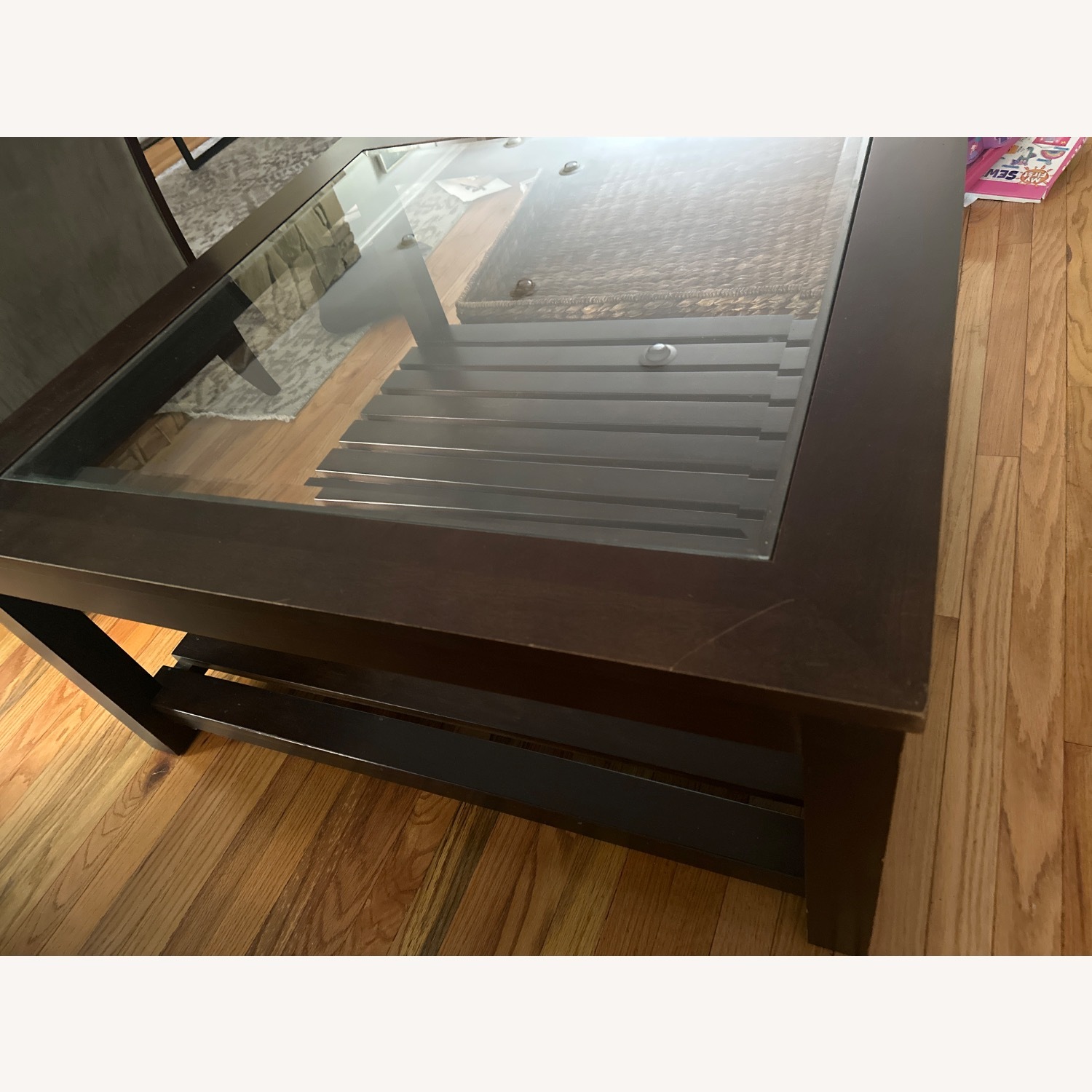 Coffee Table With Basket - image-3