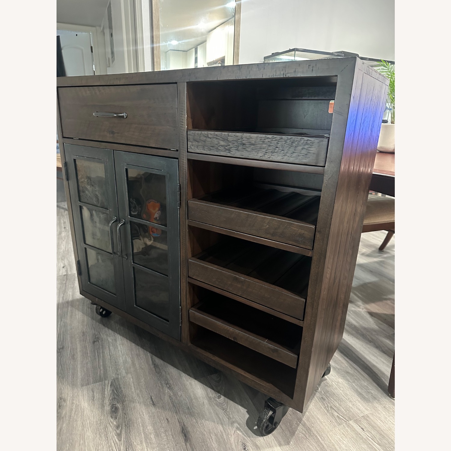 Dark Brown Hammary Bar Trolley, Made in Vietnam  - image-2